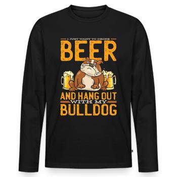 Bulldog Tight Bulldog Bulldogs - T-shirt manches longues Premium bio Homme - noir - Devant - Nico (187cm)