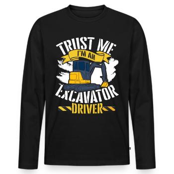 Travaux de construction de travaux de construction de travaux de construction de routes de dragage - T-shirt manches longues Premium bio Homme - noir - Devant - Nico (187cm)