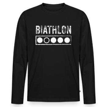 Biathlon Zielscheibe Biathlet - Männer Premium Bio Langarmshirt - Schwarz - Vorne - Nico (187cm)