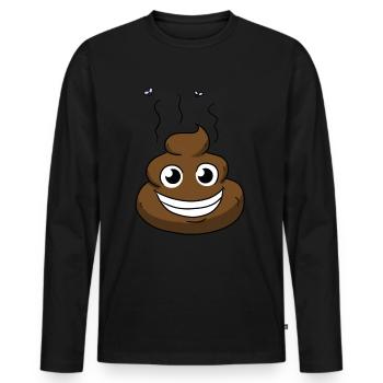 Comic Poop - Männer Premium Bio Langarmshirt - Schwarz - Vorne - Nico (187cm)