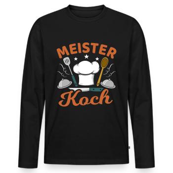 Meisterkoch Sternekoch Koch Kochen - Männer Premium Bio Langarmshirt - Schwarz - Vorne - Nico (187cm)