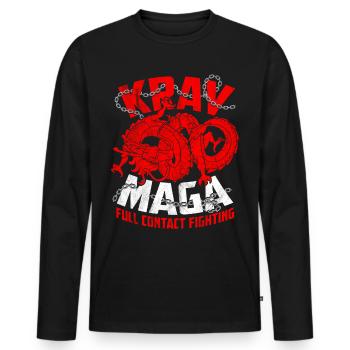 Krav Maga - T-shirt manches longues Premium bio Homme - noir - Devant - Nico (187cm)