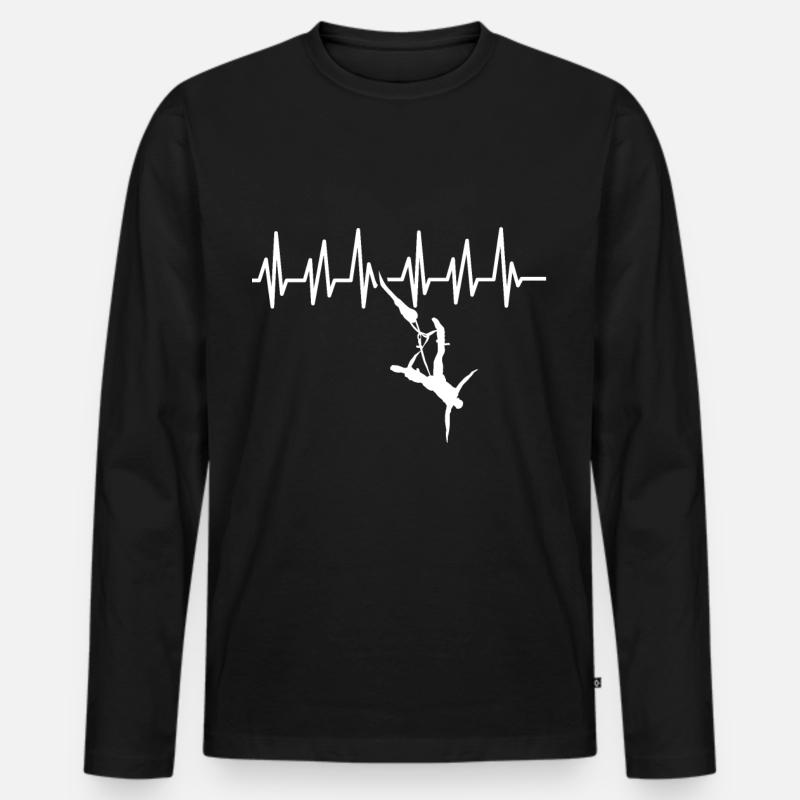 Bungee Jumping Extremsport Adrenalin - Männer Premium Bio Langarmshirt - Schwarz