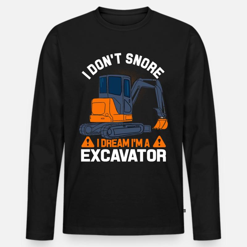Bagger Straßenbau - Männer Premium Bio Langarmshirt - Schwarz