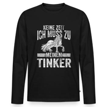 Tinker Pferd Pferdebesitzer Reitverein Reiten Gesc - Männer Premium Bio Langarmshirt - Schwarz - Vorne - Nico (187cm)