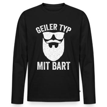 Bartträger Geiler Typ Mit Bart Barbier Hipster Ges - Männer Premium Bio Langarmshirt - Schwarz - Vorne - Nico (187cm)