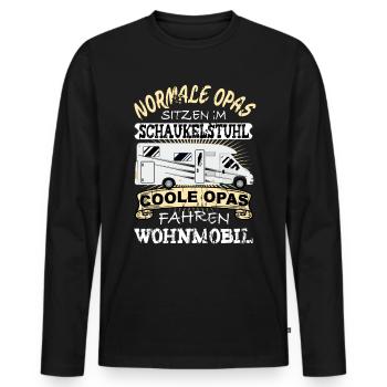 Coole Opas fahren Wohnmobil - Männer Premium Bio Langarmshirt - Schwarz - Vorne - Nico (187cm)
