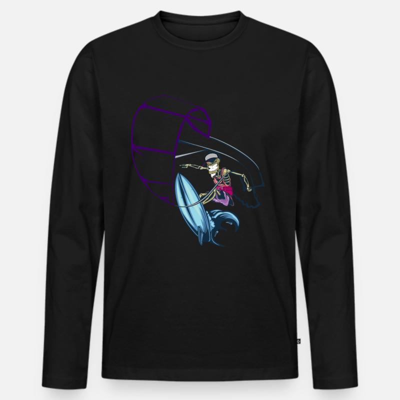 kitesurfen - Männer Premium Bio Langarmshirt - Schwarz