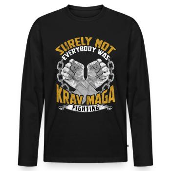 Krav Maga - T-shirt manches longues Premium bio Homme - noir - Devant - Nico (187cm)