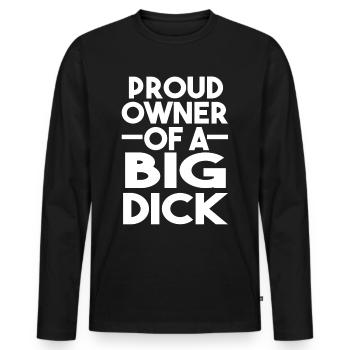 Dictons drôles grosse bite dictons drôles - T-shirt manches longues Premium bio Homme - noir - Devant - Nico (187cm)
