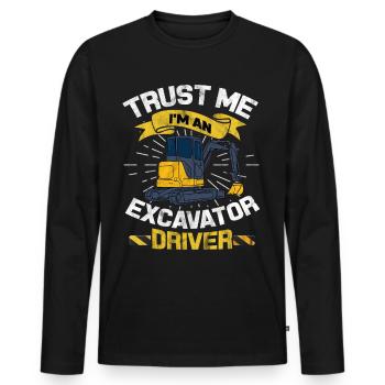 Bagger - Männer Premium Bio Langarmshirt - Schwarz - Vorne - Nico (187cm)