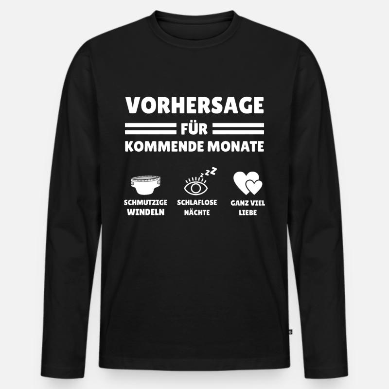 Werdende Eltern Lustige Geschenkidee - Männer Premium Bio Langarmshirt - Schwarz