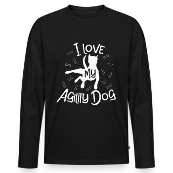 Agility Agility Hund Agility Zubehör Agility dog - Männer Premium Bio Langarmshirt - Schwarz - Vorne - Nico (187cm)