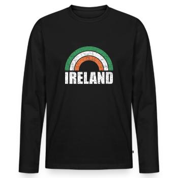 Drapeau de l'Irlande Sunshine Lover Irish Gift - T-shirt manches longues Premium bio Homme - noir - Devant - Nico (187cm)