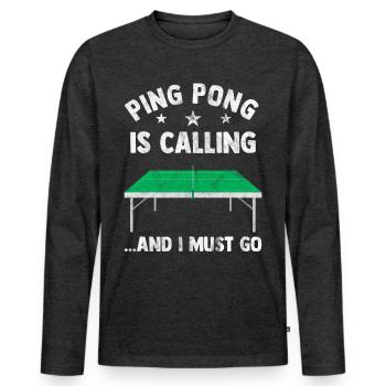 Ping-pong - T-shirt manches longues Premium bio Homme - anthracite chiné - Devant - Nico (187cm)