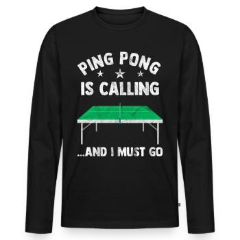 Ping-pong - Men's Premium Organic Long Sleeve Shirt - black - Front - Nico (187cm)