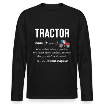 Tracteur Agriculture Agriculteur Trekker Champ - T-shirt manches longues Premium bio Homme - noir - Devant - Nico (187cm)