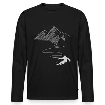 Ski Weihnachtsgeschenkidee für Skifahrer und Berg - Männer Premium Bio Langarmshirt - Schwarz - Vorne - Nico (187cm)