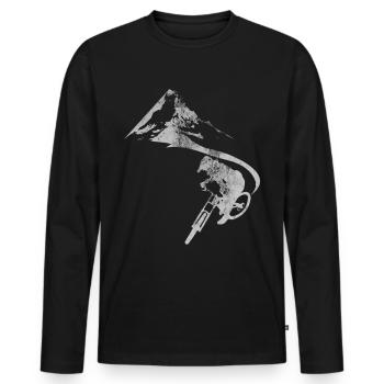 Cycle race gift for grandpa and cyclists on MTB - Men's Premium Organic Long Sleeve Shirt - black - Front - Nico (187cm)