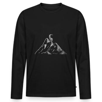 Mountain Travel Birthday Gift for Hikers - Men's Premium Organic Long Sleeve Shirt - black - Front - Nico (187cm)
