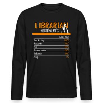 Ingrédients bibliothécaires - T-shirt manches longues Premium bio Homme - noir - Devant - Nico (187cm)