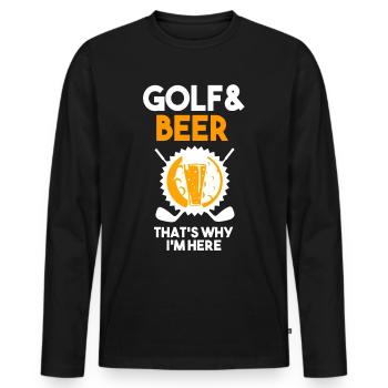 Golf Golfer Sprüche Geschenk Golfplatz Golfschwung - Männer Premium Bio Langarmshirt - Schwarz - Vorne - Nico (187cm)
