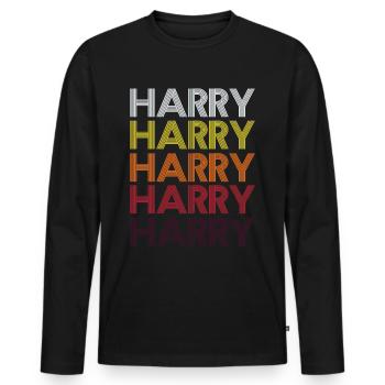 Surnom de Harry - T-shirt manches longues Premium bio Homme - noir - Devant - Nico (187cm)