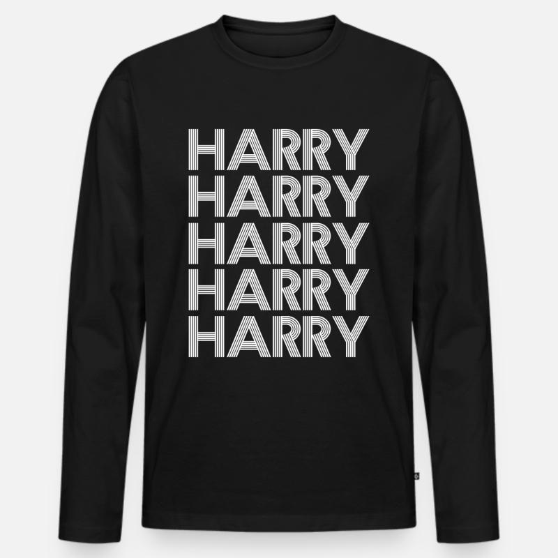 Harry Harry Harry Spitzname - Männer Premium Bio Langarmshirt - Schwarz