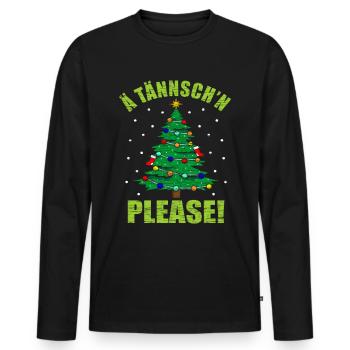 Denglisch Weihnachten Englisch Lehrer - Männer Premium Bio Langarmshirt - Schwarz - Vorne - Nico (187cm)