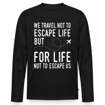 Travel time out - Men's Premium Organic Long Sleeve Shirt - black - Front - Nico (187cm)