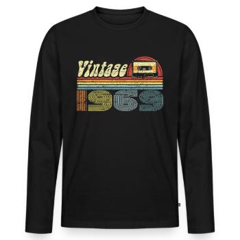 Vintage 1969 Kassette Mixtape - 52. Geburtstag - Männer Premium Bio Langarmshirt - Schwarz - Vorne - Nico (187cm)