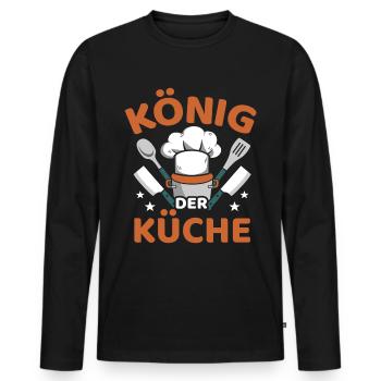König Der Küche Lustiges Kochen Koch Chefkoch - Männer Premium Bio Langarmshirt - Schwarz - Vorne - Nico (187cm)
