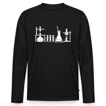Chimiste - T-shirt manches longues Premium bio Homme - noir - Devant - Nico (187cm)
