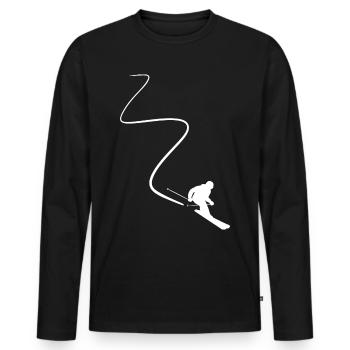 Deep snow skier ski winter sports gift - Men's Premium Organic Long Sleeve Shirt - black - Front - Nico (187cm)