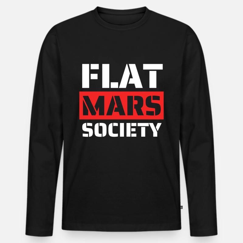Flat Mars Society - Männer Premium Bio Langarmshirt - Schwarz