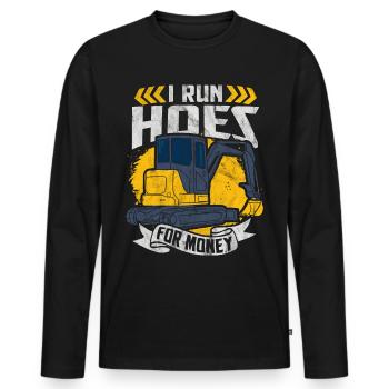 Bagger - Männer Premium Bio Langarmshirt - Schwarz - Vorne - Nico (187cm)