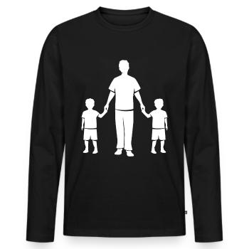 Papa papa - T-shirt manches longues Premium bio Homme - noir - Devant - Nico (187cm)