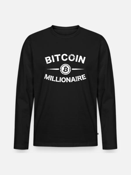 Bitcoin Millionaire - Bitcoin Button - Bitcoins - T-shirt manches longues Premium bio Homme - noir