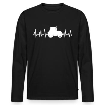 Tracteur Agriculture Farmer Trekker Acker - T-shirt manches longues Premium bio Homme - noir - Devant - Nico (187cm)