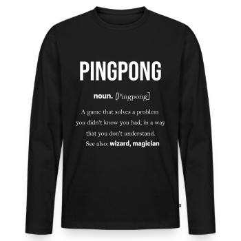 Ping-Pong - Männer Premium Bio Langarmshirt - Schwarz - Vorne - Nico (187cm)
