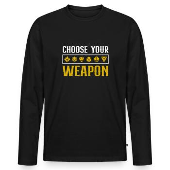 Rollenspiel Würfel - Männer Premium Bio Langarmshirt - Schwarz - Vorne - Nico (187cm)