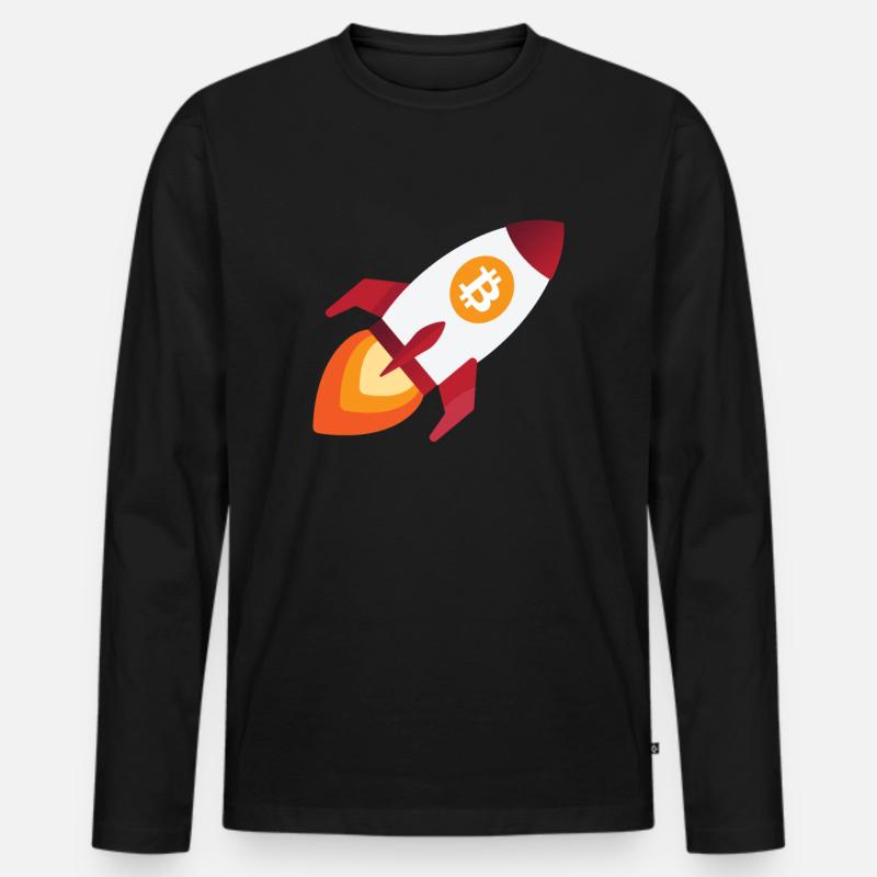 Bitcoin rocket - cryptocurrency crypto bitcoins - Men's Premium Organic Long Sleeve Shirt - black