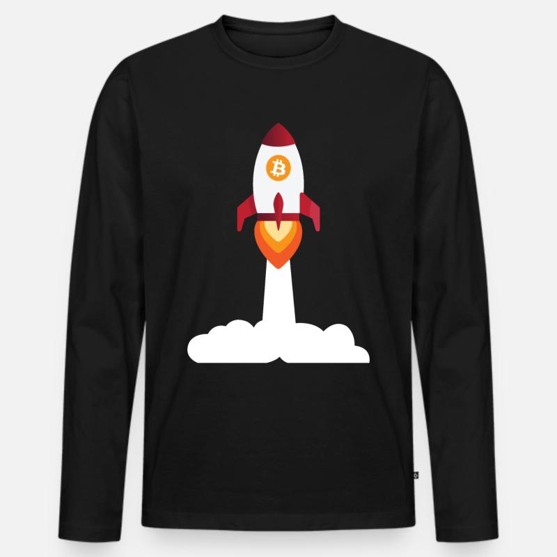 Bitcoin rocket - cryptocurrency bitcoins - Men's Premium Organic Long Sleeve Shirt - black