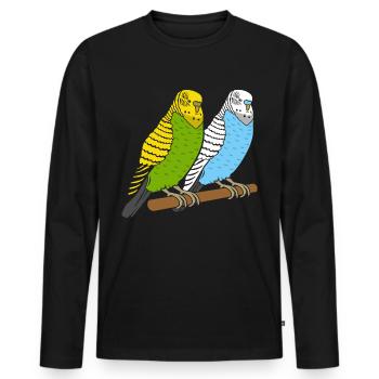 Budgies - Men's Premium Organic Long Sleeve Shirt - black - Front - Nico (187cm)