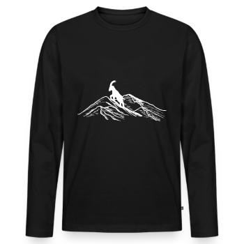 Weihnachtsgeschenkidee für Kletterer Wanderer Berg - Männer Premium Bio Langarmshirt - Schwarz - Vorne - Nico (187cm)