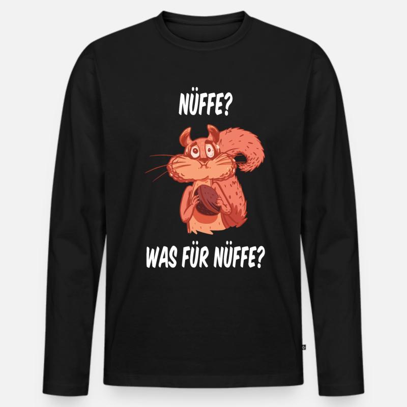 Eichhörnchen Nüffe Sprüche Oberteil Geschenk - Männer Premium Bio Langarmshirt - Schwarz