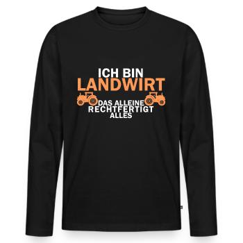 Landwirtschaft Spruch Bauern Spruch Trekker - Männer Premium Bio Langarmshirt - Schwarz - Vorne - Nico (187cm)