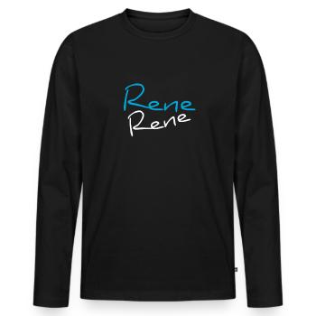 Rene - Männer Premium Bio Langarmshirt - Schwarz - Vorne - Nico (187cm)