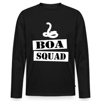 join the boa squad - Männer Premium Bio Langarmshirt - Schwarz - Vorne - Nico (187cm)
