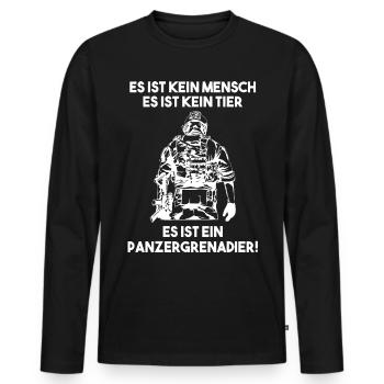 Bundeswehr Panzergrenadier Militär Geschenk - Männer Premium Bio Langarmshirt - Schwarz - Vorne - Nico (187cm)